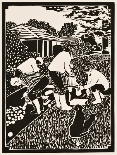 Vuoden kuukaudet: (linoleikkaus) tekijältä Dione Verulam