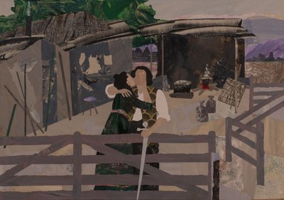 Jäähyväiset Hundingin majalla, Wagnerin Sormus-sykli, 2024 (kollaasi) tekijältä Dione Verulam