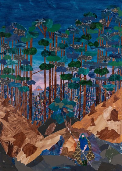 Wotanin ja Brunnhilden kallio, Wagnerin kehäseikkailu, 2024 (kollaasi) tekijältä Dione Verulam