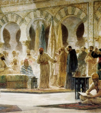Abd Al-Rahman III, yksityiskohta Dionis Baixerasin maalauksesta Verdaguerissa tekijältä Dionisio Baixeras Verdaguer