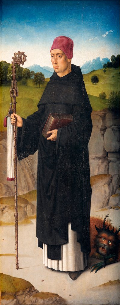 Seurakuntakirkko (Parochiekerk Sint-Pieter). Maalaus. Dirk Bouts. Pyhän Erasmuksen marttyyrikuolema. Noin 1460-1464. Yksityiskohta. Oikea paneeli. tekijältä Dirck Bouts