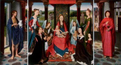 Neitsyt ja lapsi pyhien ja lahjoittajien kanssa Donnen triptyykki, c1478 1927 tekijältä Dirck Bouts