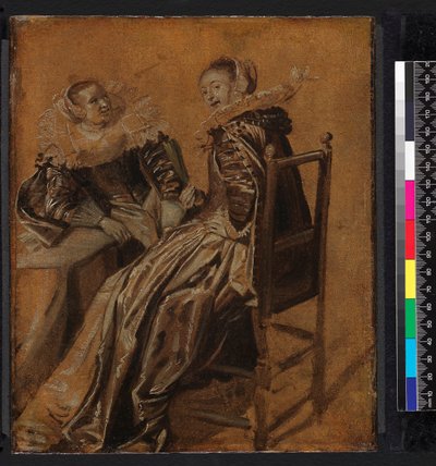 Kaksi naista pöydän ääressä, 1625-1628 tekijältä Dirck Hals