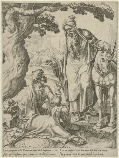 Profeetan kutsu Jumalan miehelle Tarina tottelemattomasta Jumalan miehestä (sarjan nimi) tekijältä Dirck Volckertsz. Coornhert (attributed to)