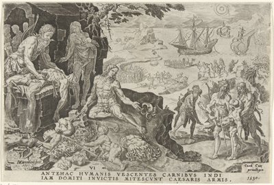 Kaarle V:n keisarilliset joukot hyökkäävät Keski-Amerikkaan vuonna 1530 Kaarle V:n voitot (sarjan nimi) Divi Caroli. v. imp. valita. max. victoriae, ex multis praecipuae (sarjan nimi) tekijältä Dirck Volckertsz. Coornhert