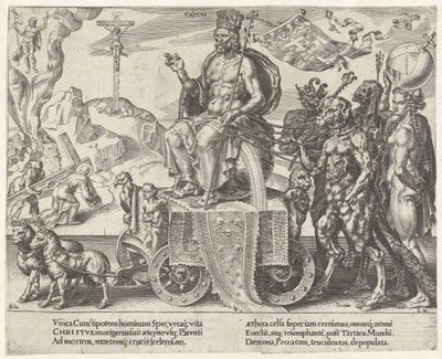 Kristuksen voitto Triumph of Patience (sarjan nimi) Patientiae Trivmphvs (sarjan nimi) tekijältä Dirck Volckertsz. Coornhert