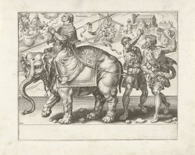 Stephenin voitto Triumph of Patience (sarjan nimi) Patientiae Trivmphvs (sarjan nimi) tekijältä Dirck Volckertsz. Coornhert