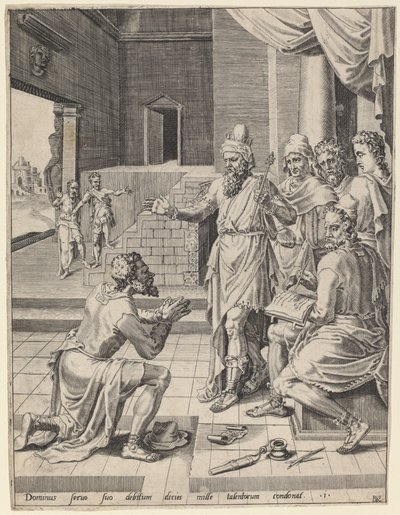 Kuningas antaa anteeksi palvelijalleen velkansa tekijältä Dirck Volckertz Coornhert after Maerten van Heemskerck