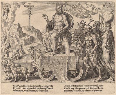 Kristuksen voitto tekijältä Dirck Volckertz Coornhert after Maerten van Heemskerck