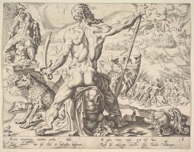 Gad, sarjasta Kaksitoista patriarkkaa, 1550. tekijältä Dirck Volkertsen Coornhert