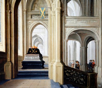 Kirkon sisustus kuninkaallisen haudan kanssa tekijältä Dirck van Delen