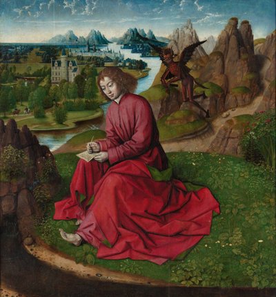 Pyhä Johannes Evankelista Patmosella, noin 1465 tekijältä Dirk Bouts