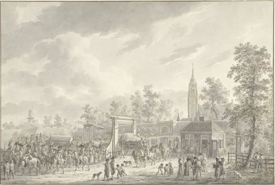 Varuskunnan lähtö Amersfoortista vuonna 1790 tekijältä Dirk Langendijk (signed by artist)