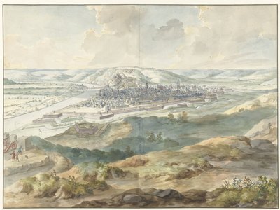 Näkymä Namuriin idästä vuoden 1695 piirityksen aikana tekijältä Dirk Maas