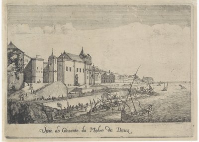 Näkymä Jumalanäidin luostarille Lissabonissa Vista do Convento da Madre de Deus (otsikko esineessä) Näkymät Lissaboniin (sarjan nimi) tekijältä Dirk Stoop