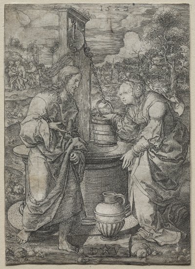 Kristus ja Samarialainen nainen, 1523. tekijältä Dirk Vellert
