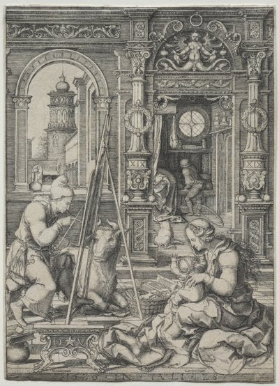Pyhä Luukas maalasi Neitsyt, 1526. tekijältä Dirk Vellert