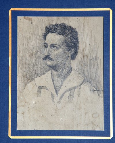 Dekabristin Sergei Krivtsovin muotokuva 1802-1864 tekijältä Dmitri Petrovich Oznobishin