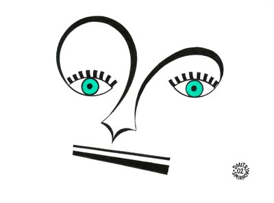Alto clef face - kasvot, jotka on piirretty käyttäen nuotinlukutaulua ja muita nuotinmerkintöjä. tekijältä Dmitri Smirnov