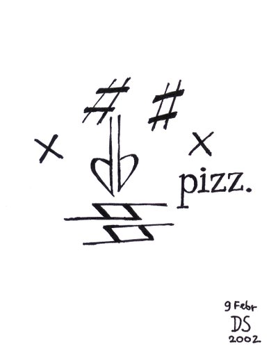 Pizzicato face - nuotinnuksella piirretyt kasvot. tekijältä Dmitri Smirnov