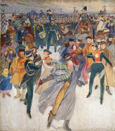 "Dekabristien kapina Senaatintorilla 14. joulukuuta 1825", 1800-luvun loppu tekijältä Dmitry Kardovsky