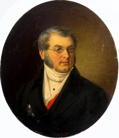 Muotokuva kirjailijasta Mihail Nikolajevitš Zagoskinista 1789-1852, 1868. tekijältä Dmitry Mikhaylovich Bolotov