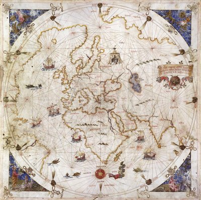 Portolanin maailmankartta, 1519 tekijältä Dolfin Bonaldo