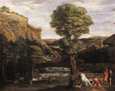Paisagem com Hércules lutando contra Achelous transformada em bullfinnish tekijältä Domenichino (1581 1641)