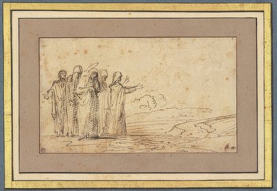Maria neljän pyhän naisen kanssa maisemassa tekijältä Domenichino