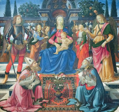 Madonna ja lapsi arkkienkelien ja pyhitettyjen piispojen Justuksen ja Zenobiuksen kanssa tekijältä Domenico (1449 94) Ghirlandaio