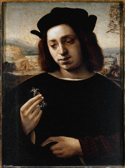 Kultana tunnetun miehen muotokuva öljy kankaalle tekijältä Domenico Ghirlandaio