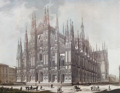 Duomo eli Milanon katedraali (tulostus) tekijältä Domenico (after) Landini