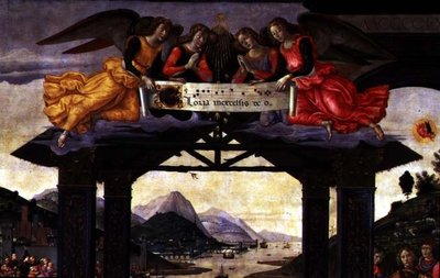 The Adoration of the Magi, 1488 (tempera paneelissa) (yksityiskohta 120249) tekijältä Domenico Ghirlandaio