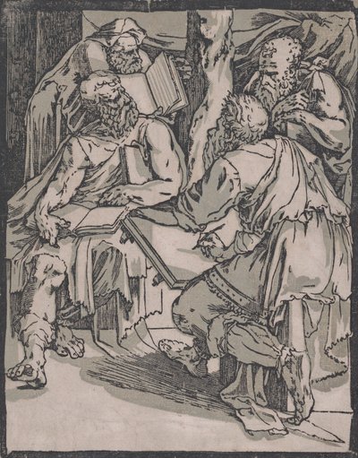 Neljä kirkon tohtoria, n. 1540-1550. tekijältä Domenico Beccafumi