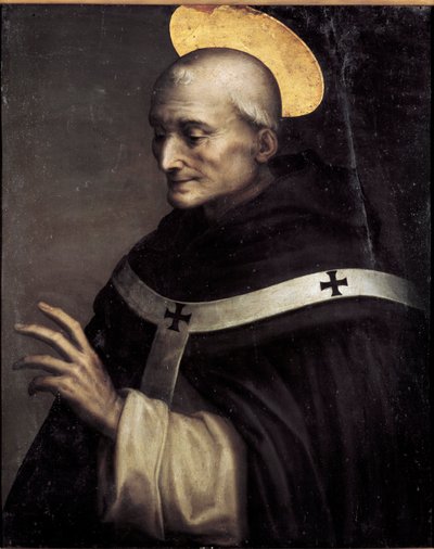 Saint Anthony benissant (pyhä Anthony of padua). Domenico Beccafumin (1486-1551) maalaus tekijältä Domenico Beccafumi