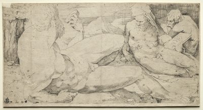 Kolme miesalastoa, 1500-luvun toinen neljännes. tekijältä Domenico Beccafumi