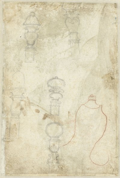 Painikkeiden luonnokset tekijältä Domenico Campagnola (possibly)