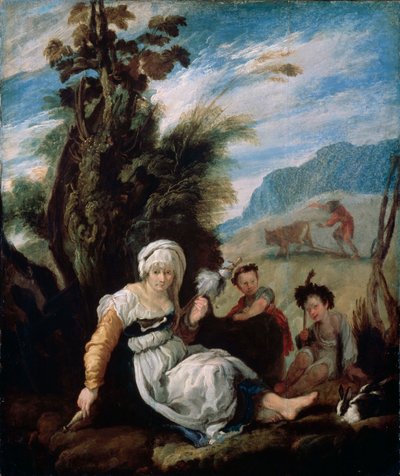 Adam ja Eeva, 1588 tekijältä Domenico Fetti or Feti