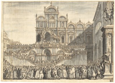 Campo San Zanipolo koristeltu Pius VI:n vierailua varten tekijältä Domenico Fossati
