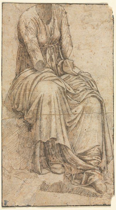 Kopio roomalaisesta istuvan naisen patsaasta, 1400-luvun toinen puoli. tekijältä Domenico Ghirlandaio