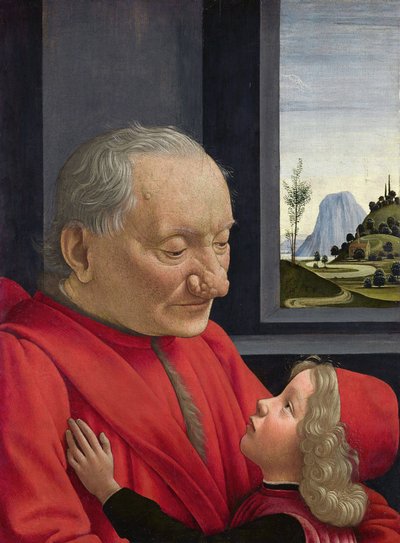 Italian: Ritratto di vecchio con nipote Vanha mies ja hänen lapsenlapsensa tekijältä Domenico Ghirlandaio