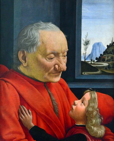 Italian: Ritratto di vecchio con nipote Vanha mies ja hänen lapsenlapsensa tekijältä Domenico Ghirlandaio