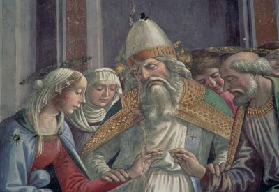 Sormuksen vastaanottaminen Neitsyen häistä tekijältä Domenico Ghirlandaio