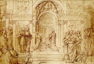 Enkeli ilmestyy Sakariaan temppelissä. tekijältä Domenico Ghirlandaio