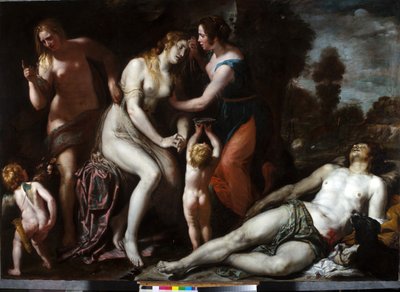 Adonisin kuolema (öljy kankaalle) tekijältä Domenico Il Sarzana Fiasella