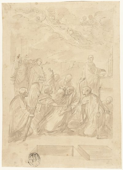 Pyhän Benedictin kuolema tekijältä Domenico Maria Canuti
