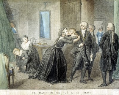 Louis-delfiini, joka siepattiin äidiltään Marie Antoinettelta (heidän temppelivankilassa), 1. heinäkuuta tekijältä Domenico Pellegrini