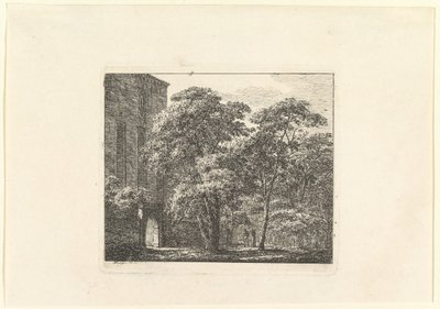Goottilainen arkkitehtuuri maisemassa, n. 1807. tekijältä Domenico Quaglio II