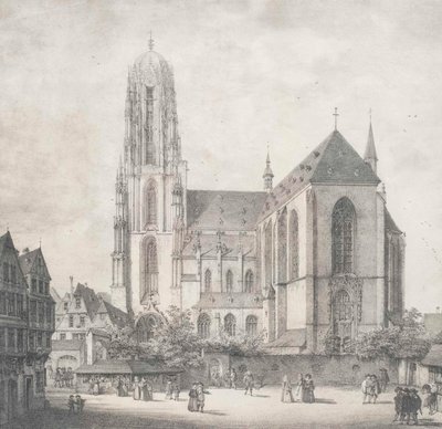 Litografia - Frankfurt - Keisarillinen katedraali - Quaglio - 1819 tekijältä Domenico Quaglio the Younger