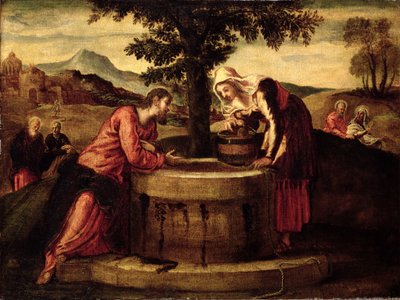 Kristus ja Samarian nainen tekijältä Domenico Robusti Tintoretto